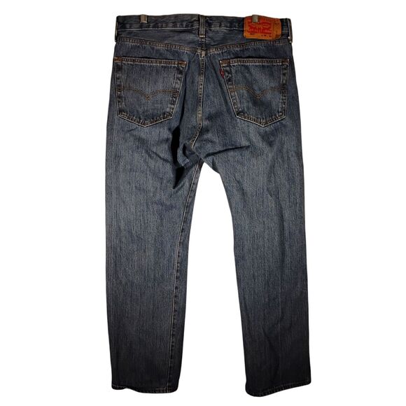 Levi's 501 jeans mens 36x30 blue denim button fly straight leg medium wash - Picture 2 of 10